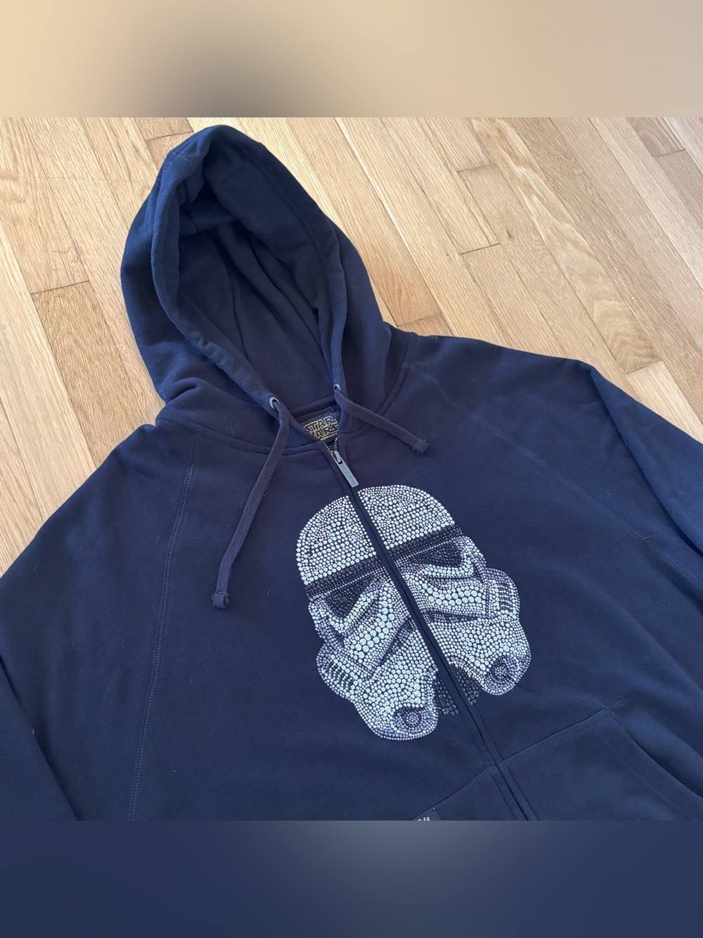 Vintage Marc Ecko Star Wars Stormtrooper Hoodie 2XL Black Rhinestone Full Zip Up
